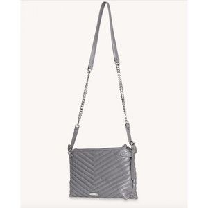 REBECCA MINKOFF Edie Top Zip Crossbody Bag in Steel New with Tags NWT $198